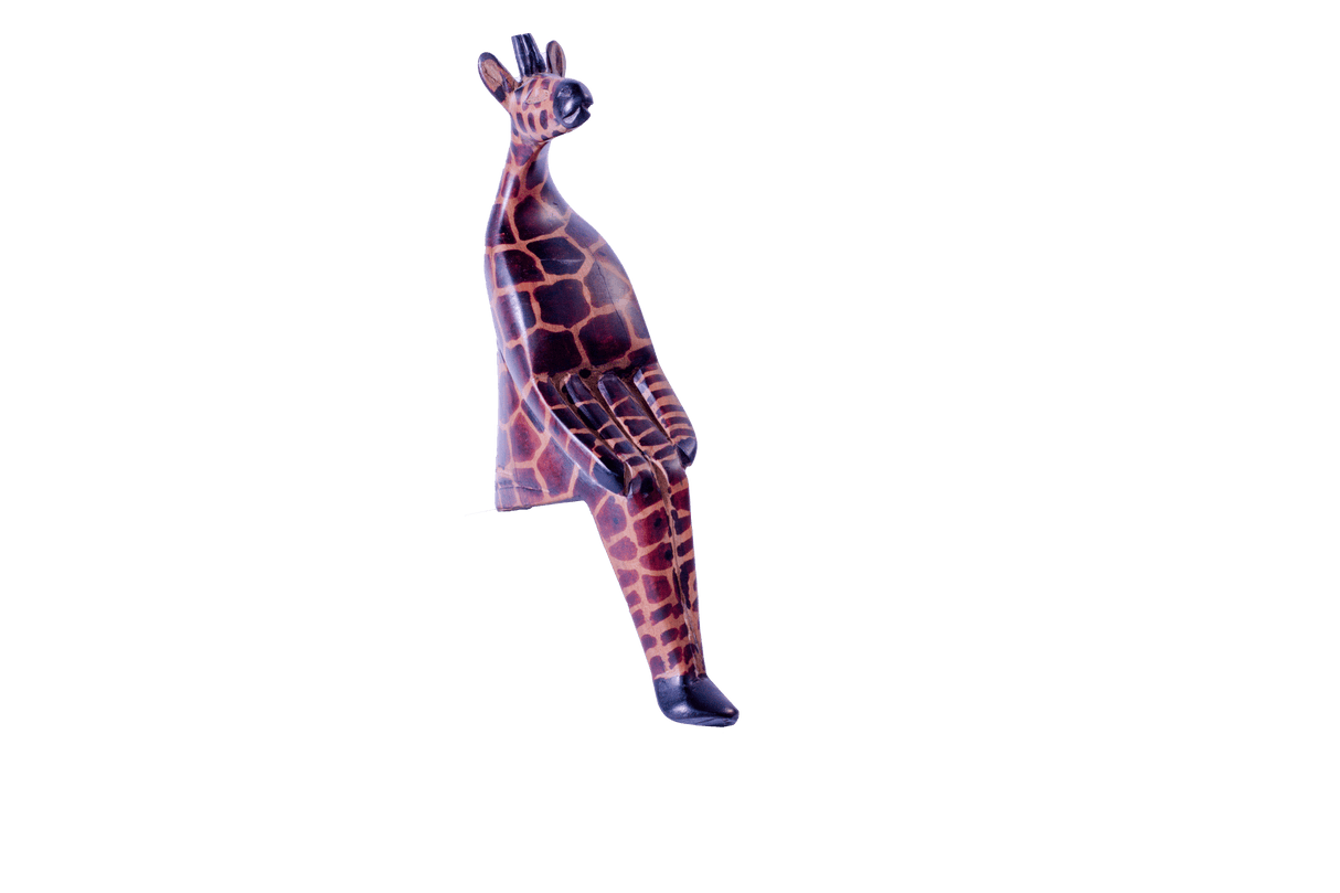 wooden zebra seated yellow