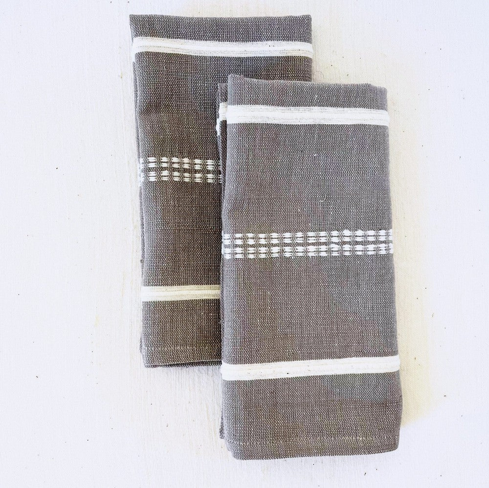 Zenach Handwoven Ethiopian Cotton Napkins | Set of 2