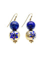 Blue Lapis With Snowflake Dangle Earrings HE002-0