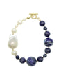 Freshwater Pearls & Round Lapis Bracelet DB202-0