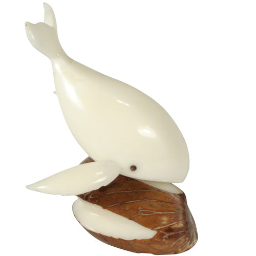 Diving Whale Tagua Figurine