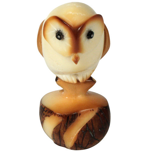 Tawny Owl Tagua Nut Figurine