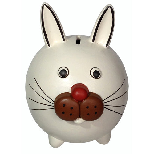 White Ceramic Bunny Rabbit Bank