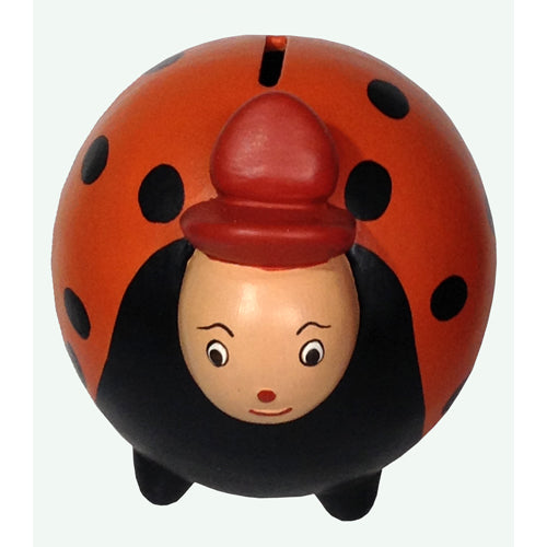 Orange Ceramic Ladybug Bank