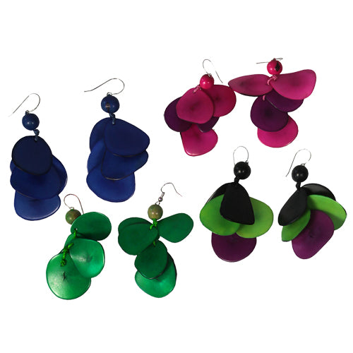 Tagua Multi-Colored Slice Earrings