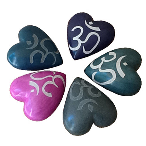 Soapstone Heart w/ Etched Om Symbol