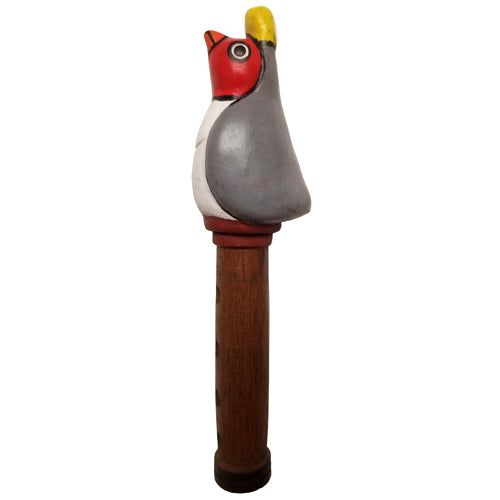 Large Wood and Clay Bird Flute