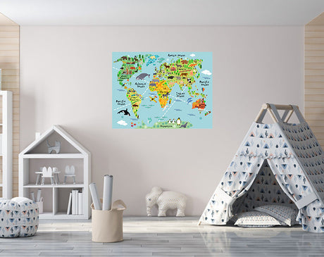 MAP WALL DECALS, KIDS WALL STICKERS, WALL DECOR-5