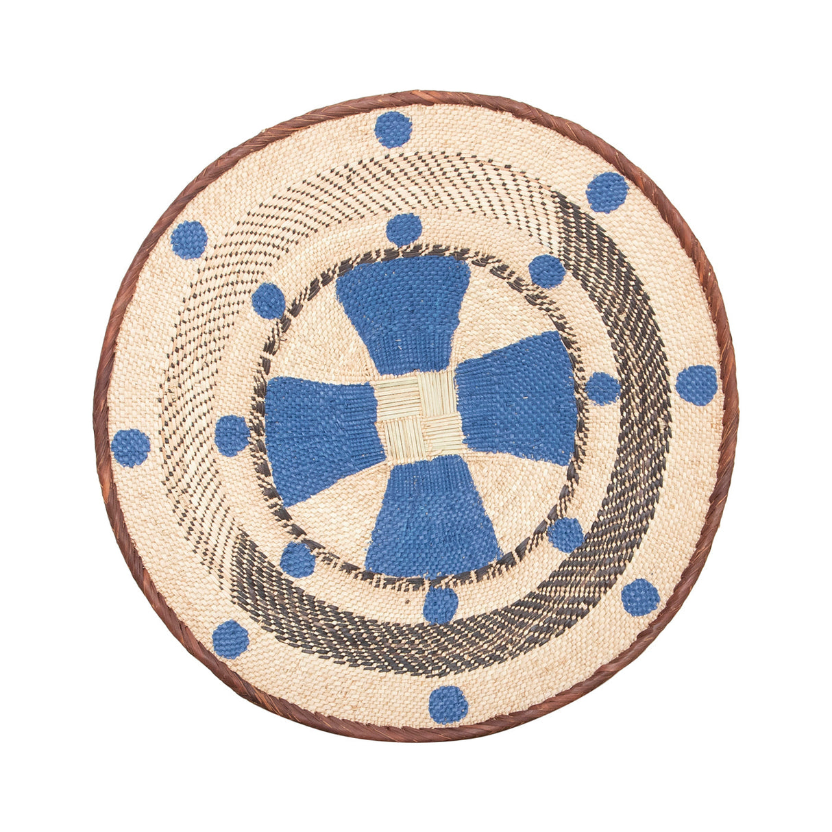 Tonga Painted Pattern Baskets | Blue-1