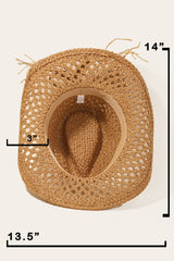 Fame Cowrie Shell Beaded String Straw Hat