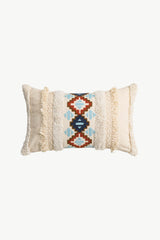 Embroidered Fringe Detail Decorative Throw Pillow Case