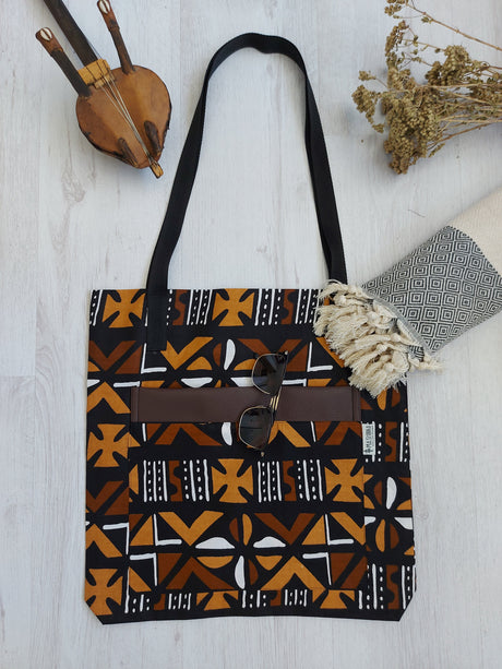 Handmade African Print Tote Bag | Beach Bag | Shopping Bag-7