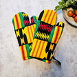 Set of 2 Oven Gloves | Handmade "Mudcloth" Bogolan Print Inspired African Print-0