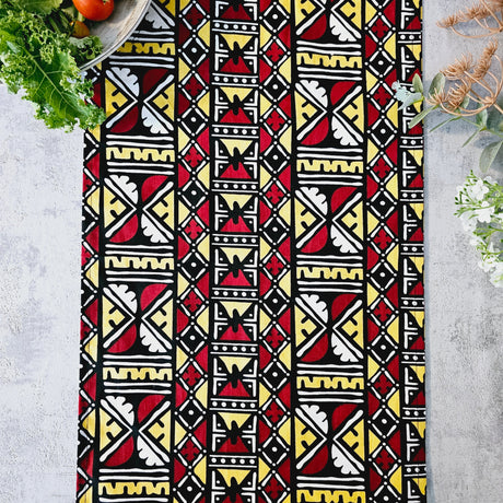 Handmade Table Runner 160x35cm | 180x35 | 200x35cm | African Print "Mudcloth" Bogolan Inspired Print  Made from 100% African Print Fabric-2