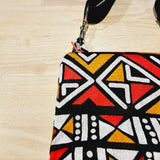 Handmade Phone Bag and Keyfob Set  | African Ankara Print Fabric | Vegan Leather Detail | Adjustable Shoulder Strap-2