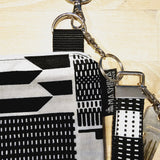 Handmade Phone Bag and Keyfob Set  | African Ankara Print Fabric | Vegan Leather Detail | Adjustable Shoulder Strap-2