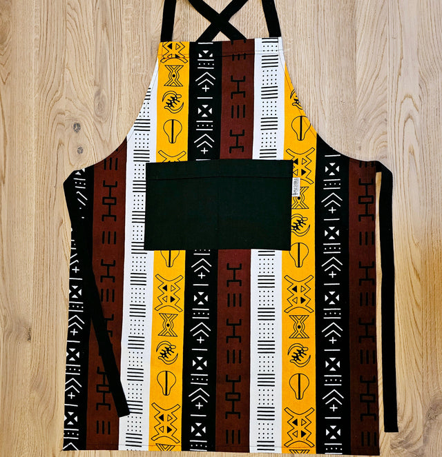 Handmade African Print Apron with Pocket-0