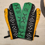 Set of 2 Handmade "Mudcloth" Bogolan Print Inspired African Print Oven Glove-1