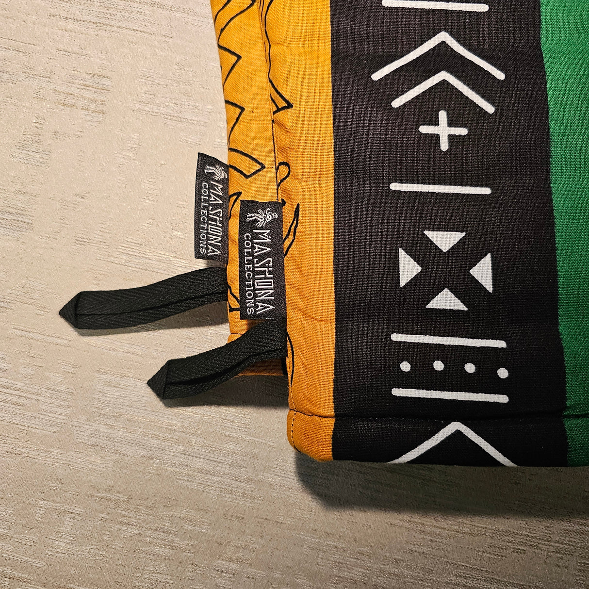 Set of 2 Handmade "Mudcloth" Bogolan Print Inspired African Print Oven Glove-3