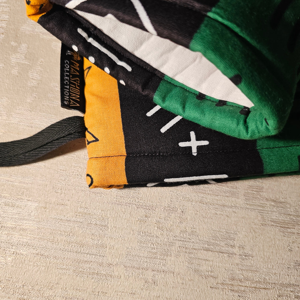 Set of 2 Handmade "Mudcloth" Bogolan Print Inspired African Print Oven Glove-4