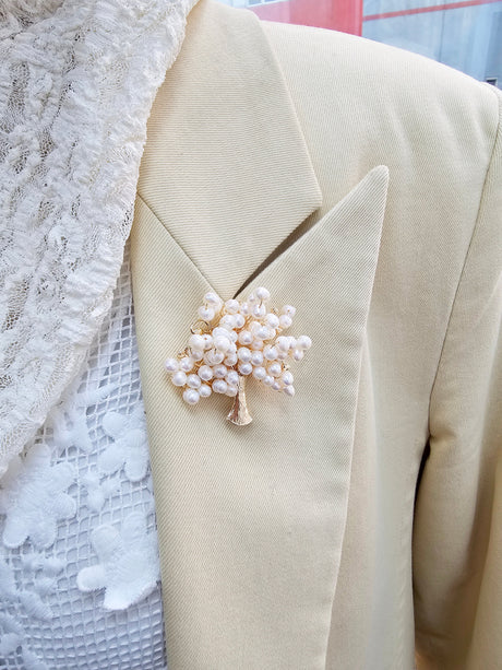 Handcrafted Freshwater Pearls Tree Brooch LP007-2