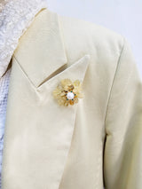 Prosperity Citrine Beads Flower Brooch LP005-4