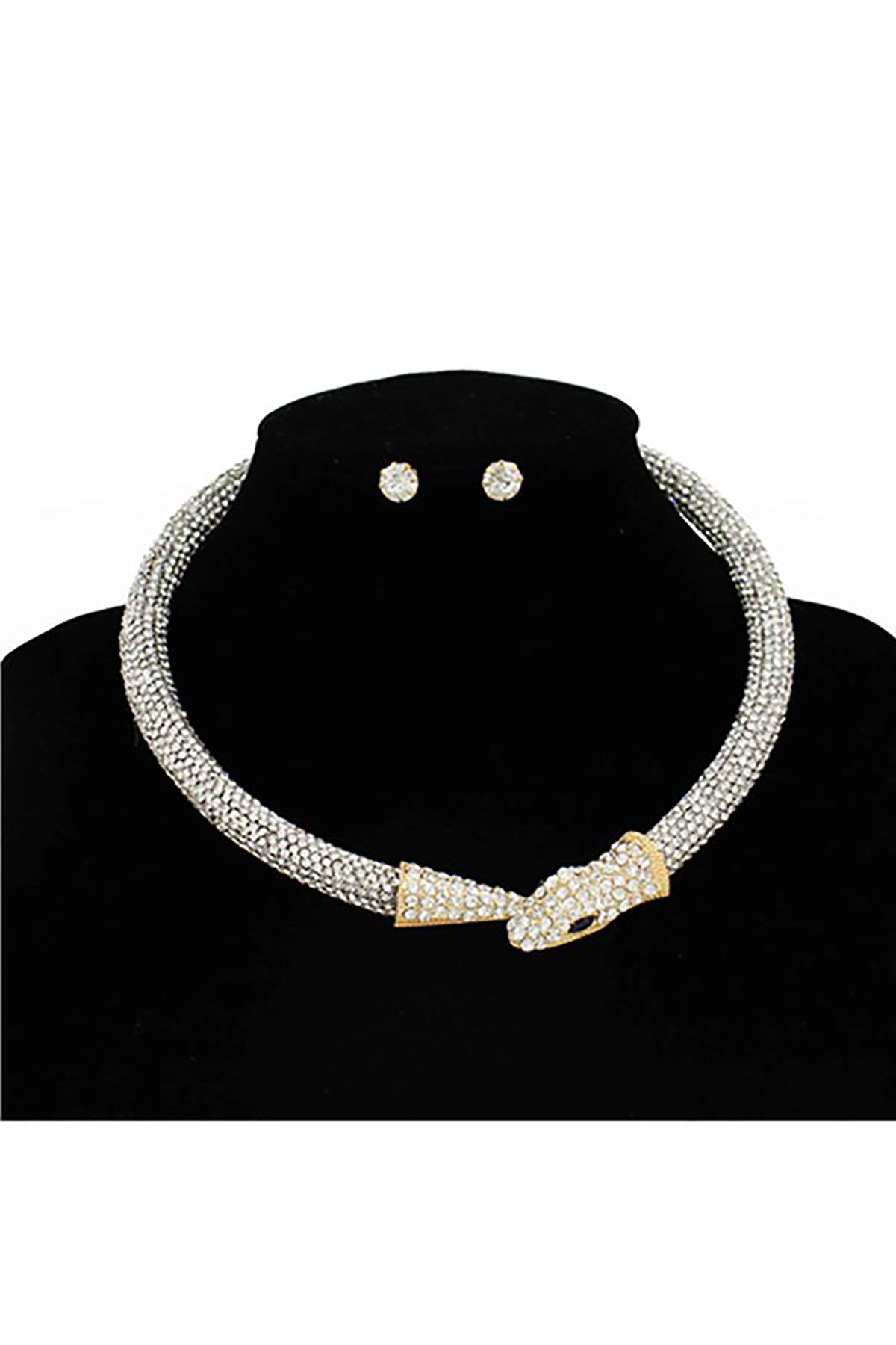 Snake Wrap Crystal Necklace-1