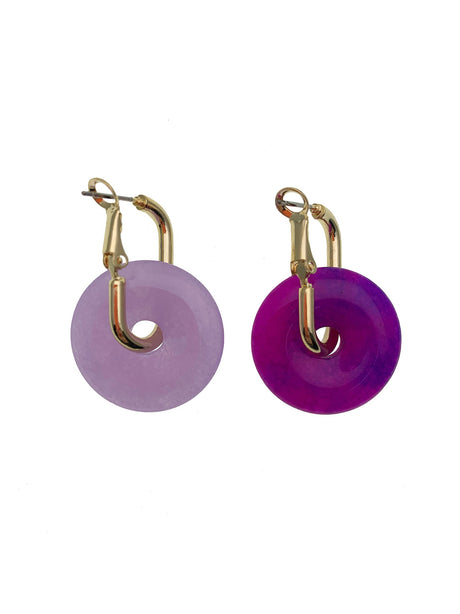 Magenta Jade & Amethyst Donut Earrings EE033-0