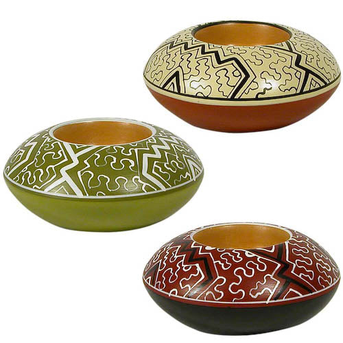 Shipibo Ceramic Tea Light Holder