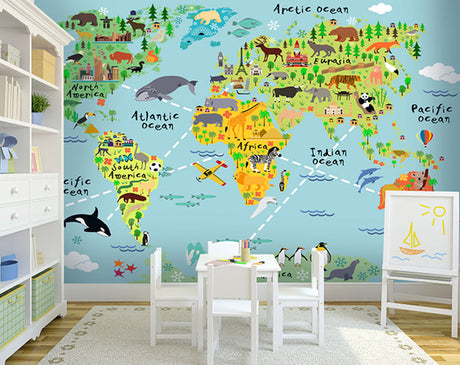 MAP WALL DECALS, KIDS WALL STICKERS, WALL DECOR-12