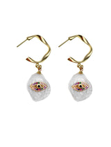 Freshwater Pearls Evil Eyes Earrings EE023-0