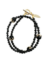 Black Obsidian Double Wrapped Bracelet KB010-0