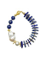 Baroque pearls & Lapis Lazuli Bracelet AB002-0