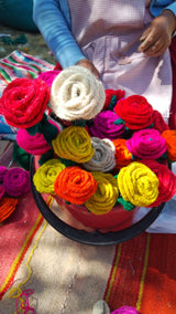 Handmade Fair Trade Wool Rose – Eco-Friendly, Crocheted, Unique Floral Decoration