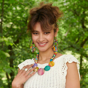Kantha Interlocking Fringe Earrings