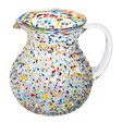 Hand Blown Mexican Glass Pitcher – Confetti Rock Design 70 Ounces - Colorful Beverage Pitcher for Homemade Juice & Iced Tea Cinco De Mayo by The Wine Savant, Blown Glass Pitcher-0