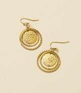 Yashi Embossed Ring Dangle Earrings