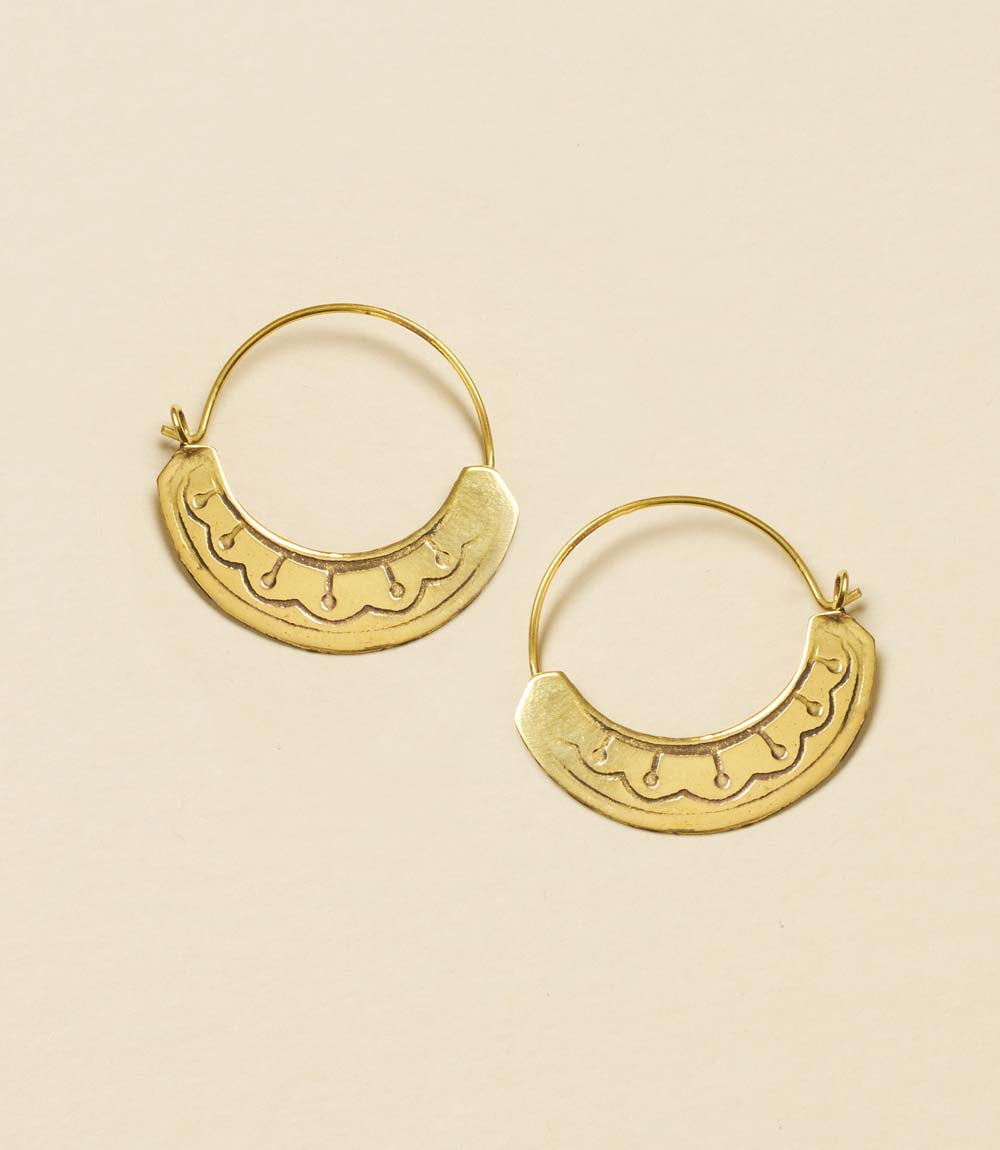Yashi Embossed Hoop Earrings