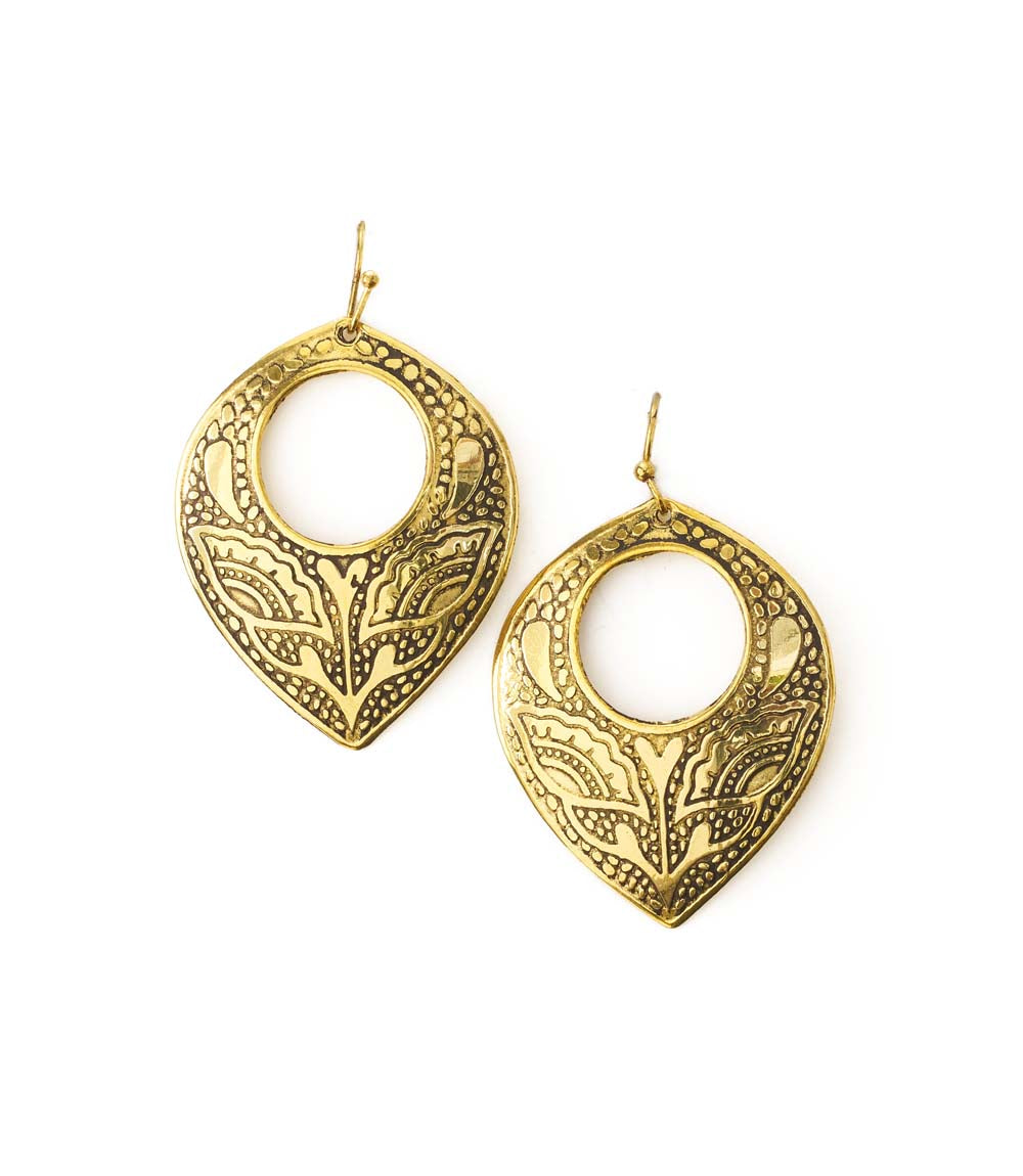 Yashi Embossed Statement Earrings