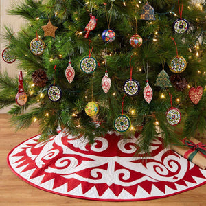 Batik Christmas Cookie Ornaments - Set of 4