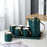 Nordic Drinkware Tea Coffee Ceramic Mug Tea Set With Tea Pot and Tray