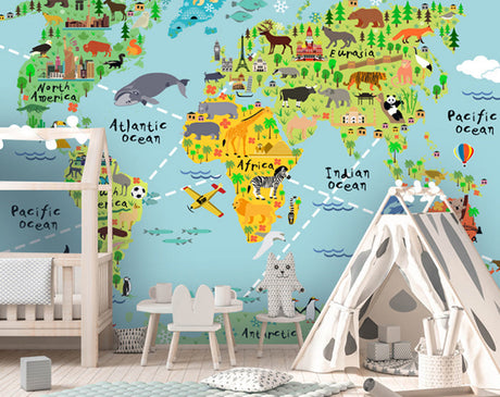 MAP WALL DECALS, KIDS WALL STICKERS, WALL DECOR-10