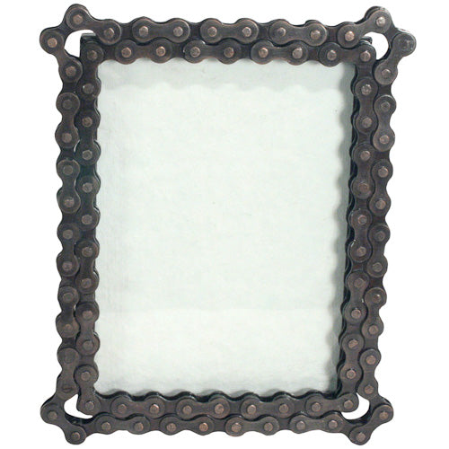 Rectangular Upcycled Bike Chain Photo Frame