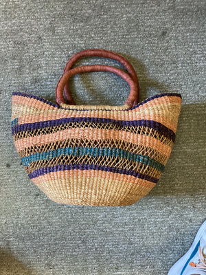 African Bolga Basket Shopper, Hand Made in Ghana
