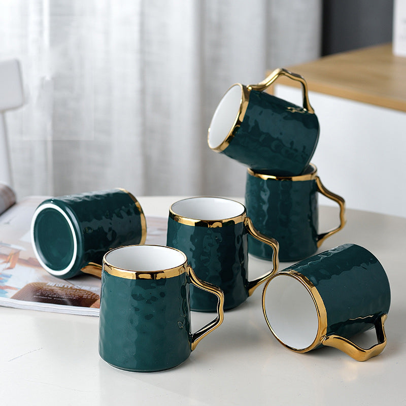 Nordic Drinkware Tea Coffee Ceramic Mug Tea Set With Tea Pot and Tray