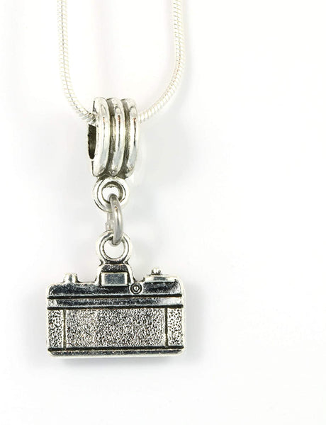 Photographer Necklace | Camera Necklace Silver Plated Snake Chain Camera Jewelry or Camera Gifts for Photographers Women or Necklace with Camera for a Photography Necklace or Camera Necklaces-1