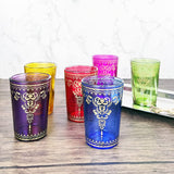 The Wine Savant Moroccan Glasses Artisan Hand-Made Multipurpose 170 ml 6 oz Tea and Wine Morrocan Tumbler Marrakech & Casablanca Tea Cups Set of 6 (6 Colors)-3