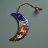 Painted Moon Paper Mache Ornament