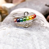 925 Sterling Silver Bead Wrap Ring