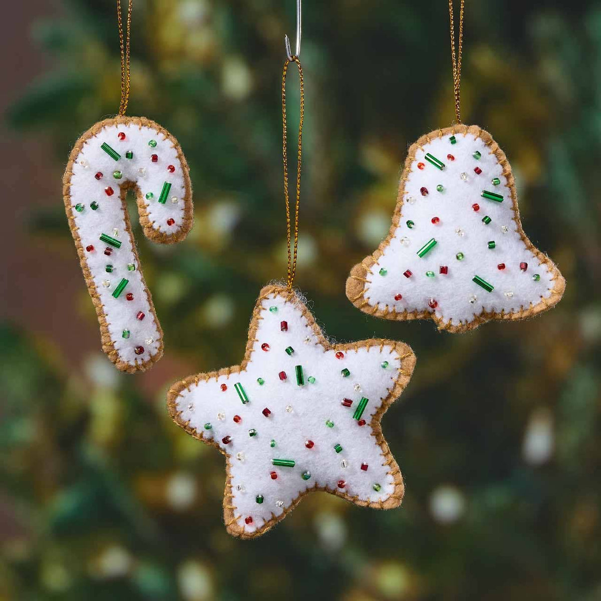 Sugar Cookie Christmas Ornaments - Set of 3